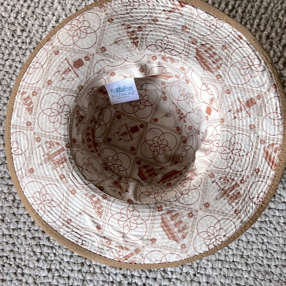 Biltmore Straw Hat - Navy Blue Ribbon, Fully Lined - Brand New! - Picture 2 of 4